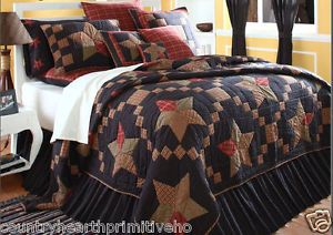 Arlington King Set 1 Quilt 2 Pillow Cases 2 Quilted Shams Star Patch