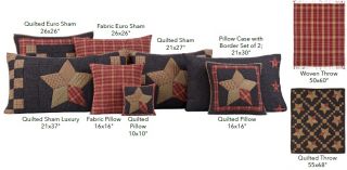 Arlington King Set 1 Quilt 2 Pillow Cases 2 Quilted Shams Star Patch