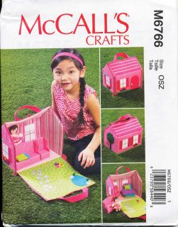 ©2013 McCalls Pattern 6766 Fabric Fold Out Doll House Furniture Rag Doll