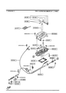 94 95 96 97 98 99 00 01 02 Mazda 626 MX 6 Automatic Transmission Shift Cable