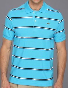 Genuine Lacoste Men's Pique Stripe Polo Shirt 2XL XXL 8 New Retail $98