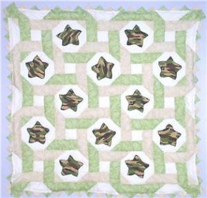 Stars Intertwined Support Troops Baby Boy Quilt Pattern