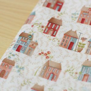 Country House Pattern Quilt Fabric Cotton100