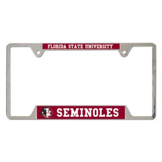Florida State University Seminoles License Plate Frame Heavy Chrome Metal
