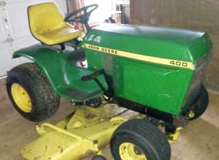 John Deere 400 Hydra Static Riding Mower with 60' Deck Snow Blower and Plow