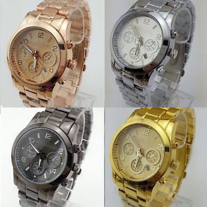 Hot Sell New Style 2013 Watches Stainless Steel Womens Mens Wrist Watch 4 Color