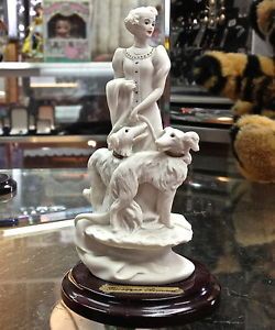 Retired Armani Porcelain Figurine 245F Lady with Dogs 1993