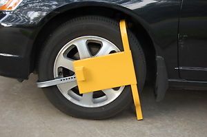 Adjustable Yellow Wheel Security Safety Boot Clamp Locking Key Car Truck Parking