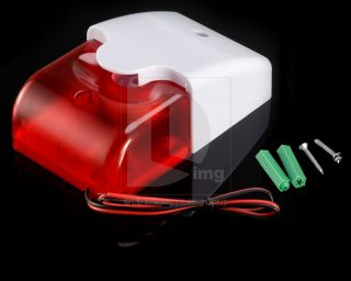Mini 12V Security Wired Flash Sound Alarm Strobe Light Siren Security System