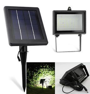 Solar Powered White 30 LEDs Outdoor Garden Spot Flood Light Security Lawn Lamp
