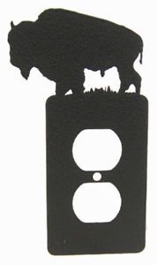 Buffalo Black Metal Power Outlet Plate Cover