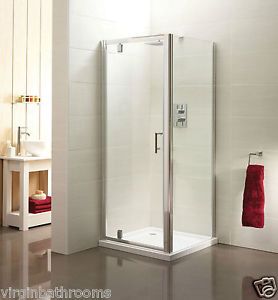 Shower Enclosure Pivot Glass Door Walk in Cubicle Screen Side Panel on ...