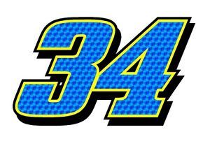 Holographic Blue Race Car Number Package 34