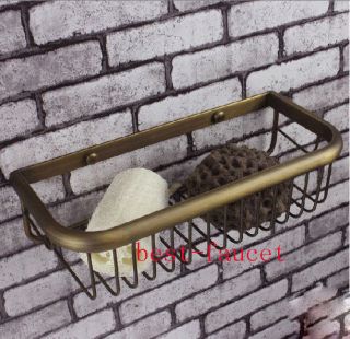 Bathroom Wall Mount Antique Brass Vanity Shower Caddy Basket Cosmetic Orgnizer