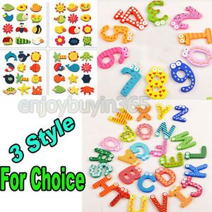 Baby Kids Toy Educational 26 Letters Alphabet Number Cartoon Wooden 3 Style