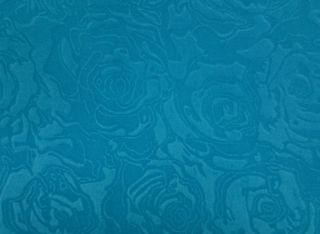 DU135 Teal Blue Embossed Flower Plant Pattern Velvet Sofa Cushion Cover Fabric
