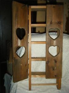 Vintage Solid Wood Wall Hanging Shadow Box Curio Cabinet Spice Rack Towel Rack