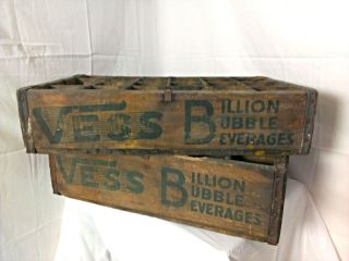 RARE 1937 Vess Cola Wood Soda Bottle Advertising Crates Carrier St Louis Marion