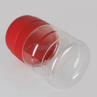 Red Portable Pets Dog Cat Travel Food Water Bowl Barrel New w Handle