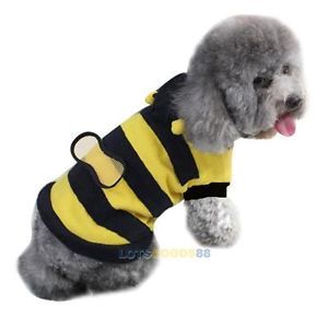 Dog Cat Pet Supplies Cutebumble Bee Dress Up Costume Apparel Coat Clothes LS4G