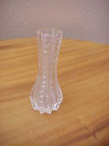 Antique Cut Glass Small Bud Vase Zipper Pattern Darling