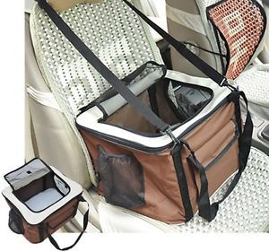 Folding Pet Carrier Car Travel Bag Crate Auto Seat Dog Seat w Mat Storage Pocket