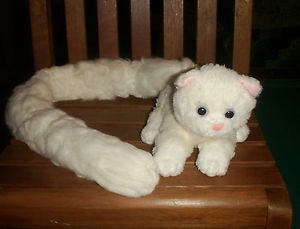 Aurora Plush White Kitty Cat Kitten Long Tail 32" Toy Animal