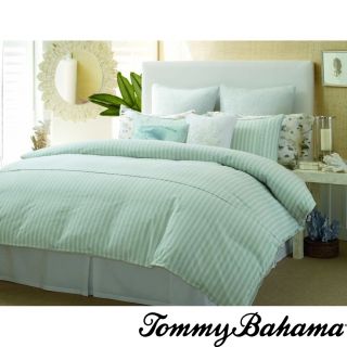 Tommy Bahama Surfside Stripe Queen Comforter Set Tropical Soft Aqua Blue Coastal