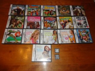 Lot of 18 Nintendo DS Video Games 16 in Cases w Book Lots of Horse Pony Games