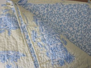 Coastal Collection French Blue 3pc King Quilt Set Tropical Beach Cottage New