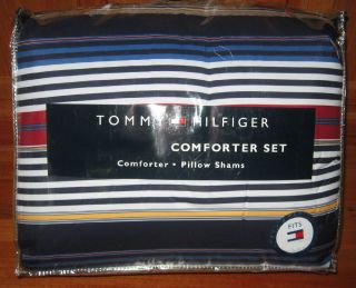 Tommy Hilfiger Berkley Twin Comforter Shams 3P Bedding Set Blue Red Yellow
