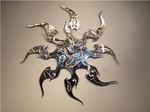 Metal Wall Art Clock Abstract Modern Decor Sculpture