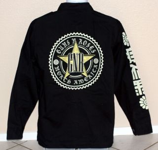 Guns N Roses GNR Heavy Metal Rock LS Army Shirt Jacket