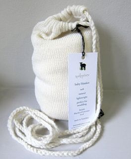 pure wool baby shawl and carry bag by makepiece