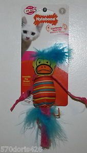 Nylabone Electronic Sounds Monkey Mark w Play Strands Catnip Cat Toy