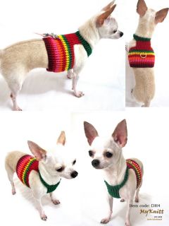 Rainbow Red Green Soft Dog Harness Puppy Leash Chihuahua Collar DH4 XXS Myknitt