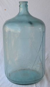 Silver Springs Water Running Indian Logo 5 Gallon Blue Glass Water Bottle Jug