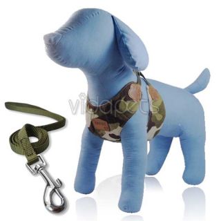 20 28" Girth Camouflage Comfort Dog Harness Vest Collar Large Nylon Leash