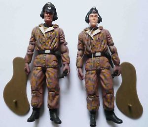 2 Germany WWII Commander Soldier Action Figure RARE D4