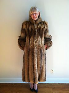 Tanuki Racoon Fur Coat Revillon Saks 5th Avenue New York 1982 Dress Full Length