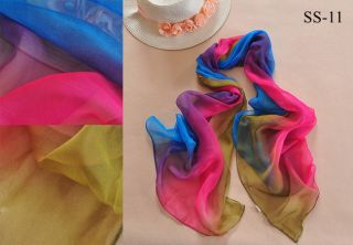 Fashion Women's Long Wrap Union Dyeing Silk Scarf Chiffon Georgette Scarves
