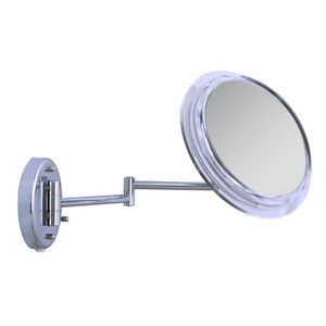 Surround Light Dual Jointed Wall Mount Single Sided Vanity Mirror Chrome