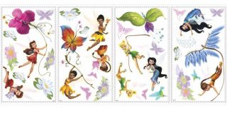 30 Disney Fairies Tinkerbell Glitter Room Decor Wall Decals Stickers Stick UPS