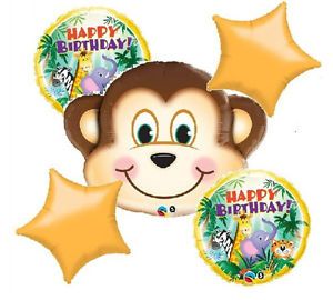 Jungle Chimp Monkey Birthday Party Supplies Balloons Elephant Zebra Decorations