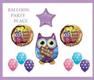 Hoot Owl Birthday Party Supplies Balloons Decorations Pink Purple Polka Dot New