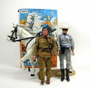 Vintage 1973 Gabriel The Lone Ranger Tonto Action Figures Horse Silver Box