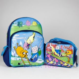 Adventure Time Backpack and Lunch Box Set Jump 16" Large Girls Boys Book Bag