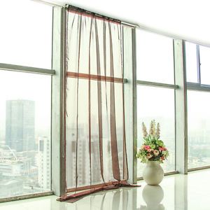 Solid Cafe Sheer Window Curtains Drape Panels Treatment Door Window