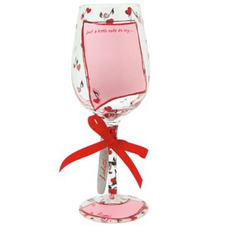 Lolita Love Note Wine Glass Hand Painted Hearts Valentine's Day Personalize