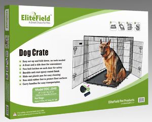 EliteField 2 Door Folding Dog Crate w Rubber Feet Cage Kennel 5 Sizes 10 Models
